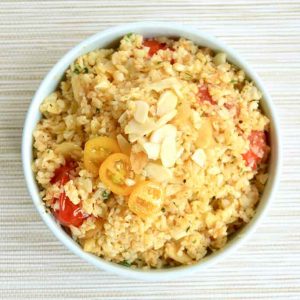 arroz de coliflor con almendras