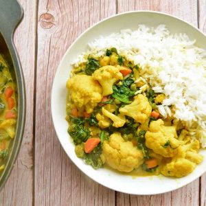 curry vegano de coliflor