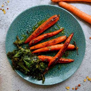 Zanahorias glaseadas veganas