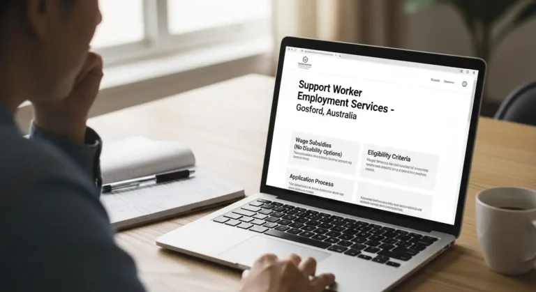 support worker employment services gosford australia wage subsidy no disability
